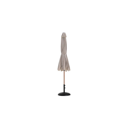 Amalfi Beige With Cream Piping / Matte Black Metal Patio Umbrella with Base Sets