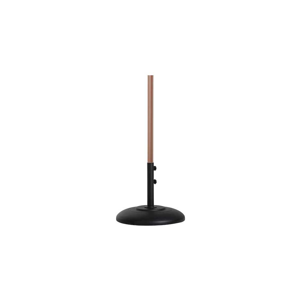 Amalfi Beige With Cream Piping / Matte Black Metal Patio Umbrella with Base Sets