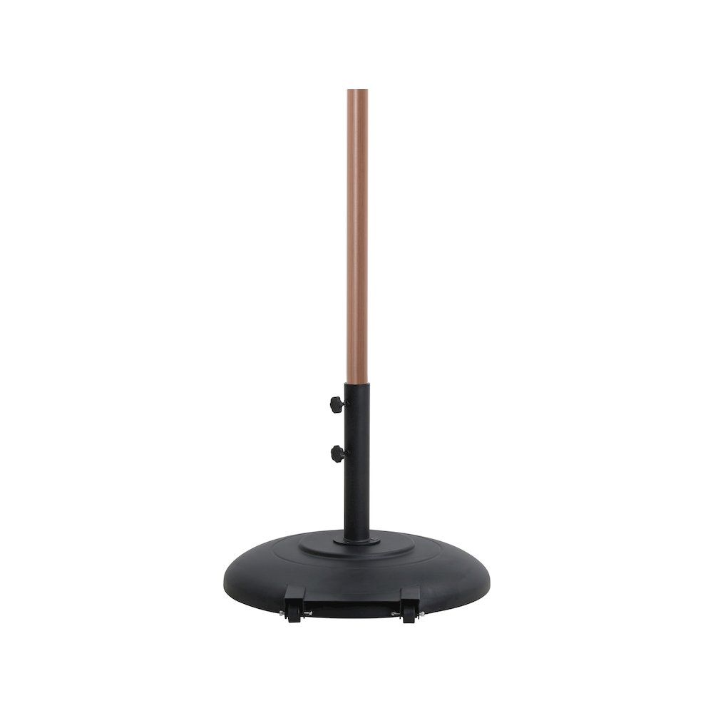 Amalfi Beige With Cream Piping / Matte Black Metal Patio Umbrella with Base Sets