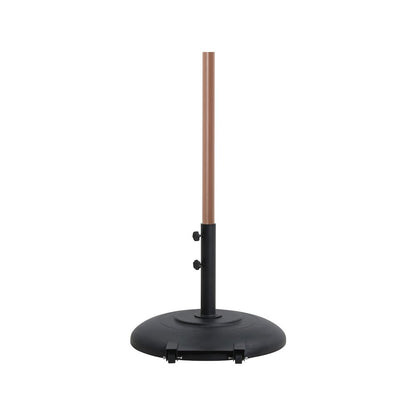 Amalfi Beige With Cream Piping / Matte Black Metal Patio Umbrella with Base Sets