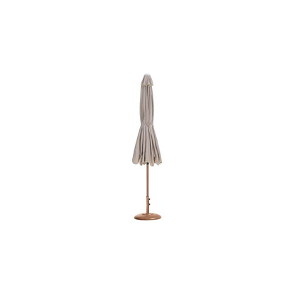 Amalfi Beige With Cream Piping / Teak Metal Patio Umbrella with Base Sets