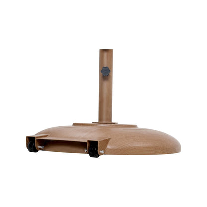 Amalfi Beige With Cream Piping / Teak Metal Patio Umbrella with Base Sets