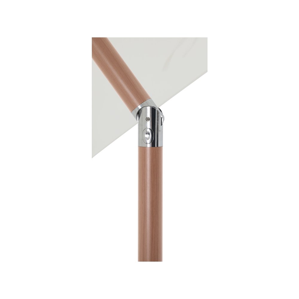 Amalfi Beige With Cream Piping / Matte White Metal Patio Umbrella with Base Sets