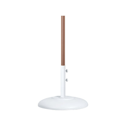 Amalfi Beige With Cream Piping / Matte White Metal Patio Umbrella with Base Sets
