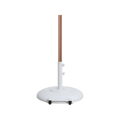 Amalfi Beige With Cream Piping / Matte White Metal Patio Umbrella with Base Sets