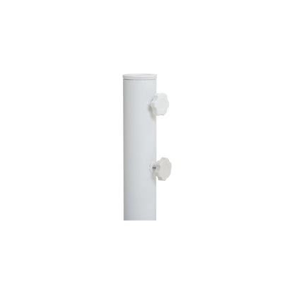 Amalfi Beige With Cream Piping / Matte White Metal Patio Umbrella with Base Sets
