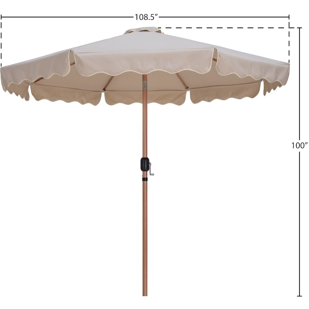 Amalfi Beige With Cream Piping Fabric Patio Umbrellas