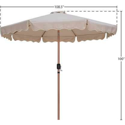 Amalfi Beige With Cream Piping Fabric Patio Umbrellas