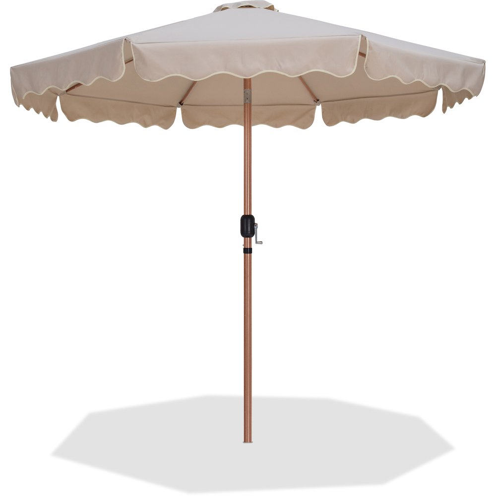 Amalfi Beige With Cream Piping Fabric Patio Umbrellas