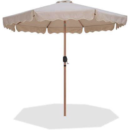 Amalfi Beige With Cream Piping Fabric Patio Umbrellas
