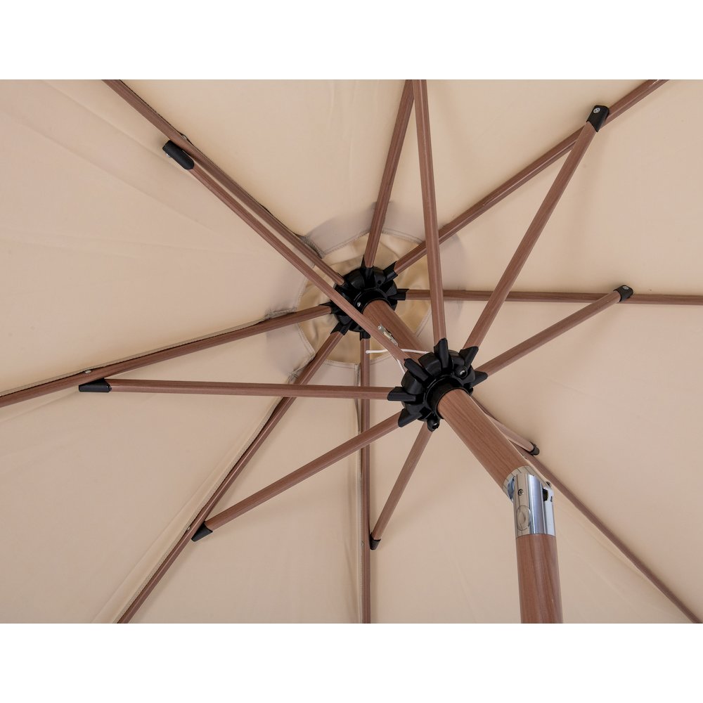Amalfi Beige With Cream Piping Fabric Patio Umbrellas