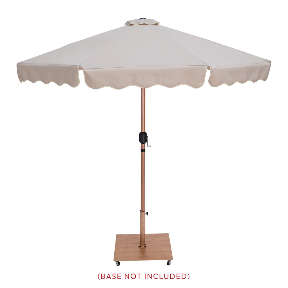 Amalfi Beige With Cream Piping Fabric Patio Umbrellas
