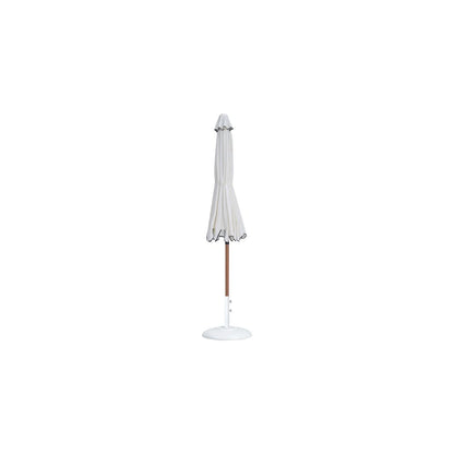 Amalfi White With Black Piping / Matte White Metal Patio Umbrella with Base Sets