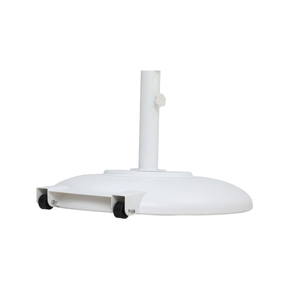 Amalfi White With Black Piping / Matte White Metal Patio Umbrella with Base Sets