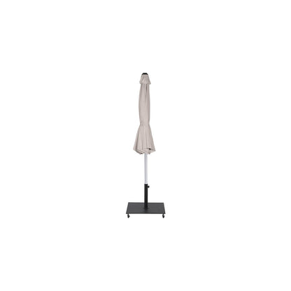 Amalfi Beige With Cream Piping / Matte Black Metal Patio Umbrella with Base Sets
