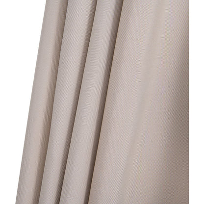 Amalfi Beige With Cream Piping / Matte Black Metal Patio Umbrella with Base Sets