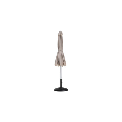 Amalfi Beige With Cream Piping / Matte Black Metal Patio Umbrella with Base Sets