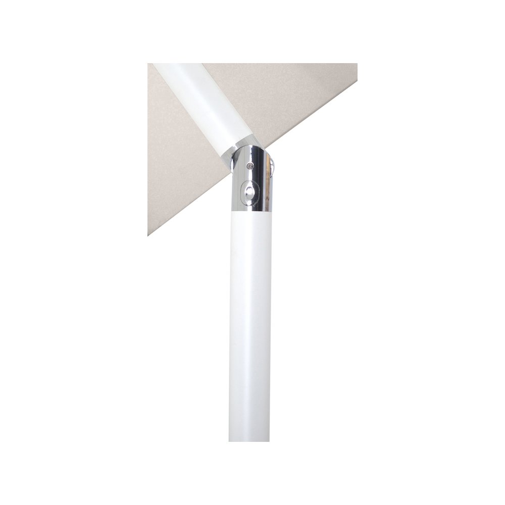 Amalfi Beige With Cream Piping / Matte Black Metal Patio Umbrella with Base Sets