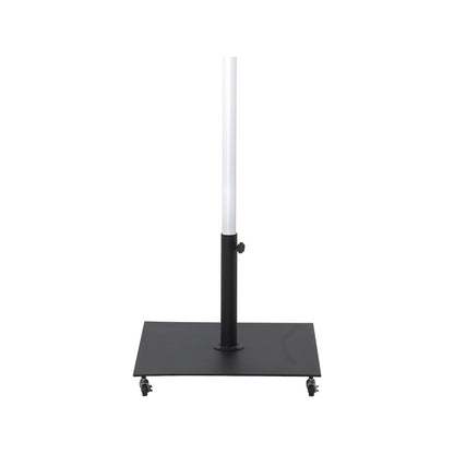 Amalfi White With Black Piping / Matte Black Metal Patio Umbrella with Base Sets
