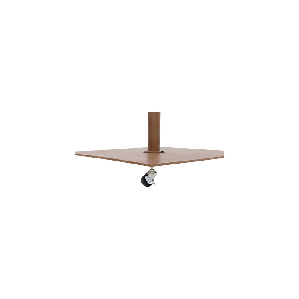 Amalfi White With Black Piping / Teak Metal Patio Umbrella with Base Sets