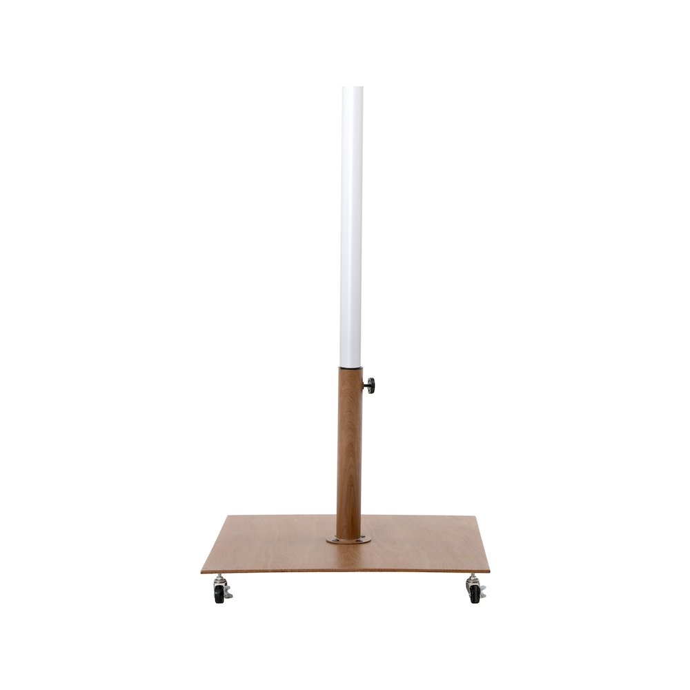 Amalfi White With Black Piping / Teak Metal Patio Umbrella with Base Sets