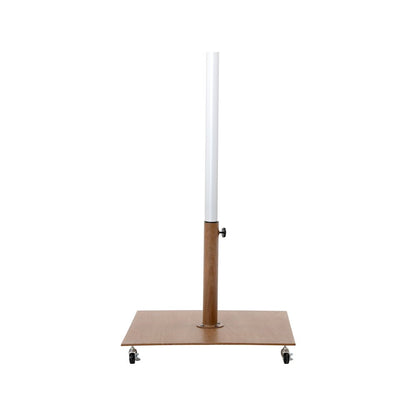 Amalfi White With Black Piping / Teak Metal Patio Umbrella with Base Sets