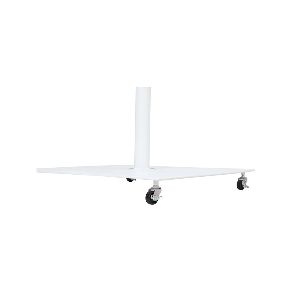 Amalfi White With Black Piping / Matte White Metal Patio Umbrella with Base Sets