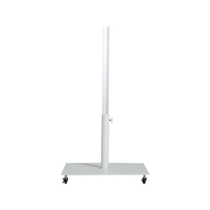 Amalfi White With Black Piping / Matte White Metal Patio Umbrella with Base Sets
