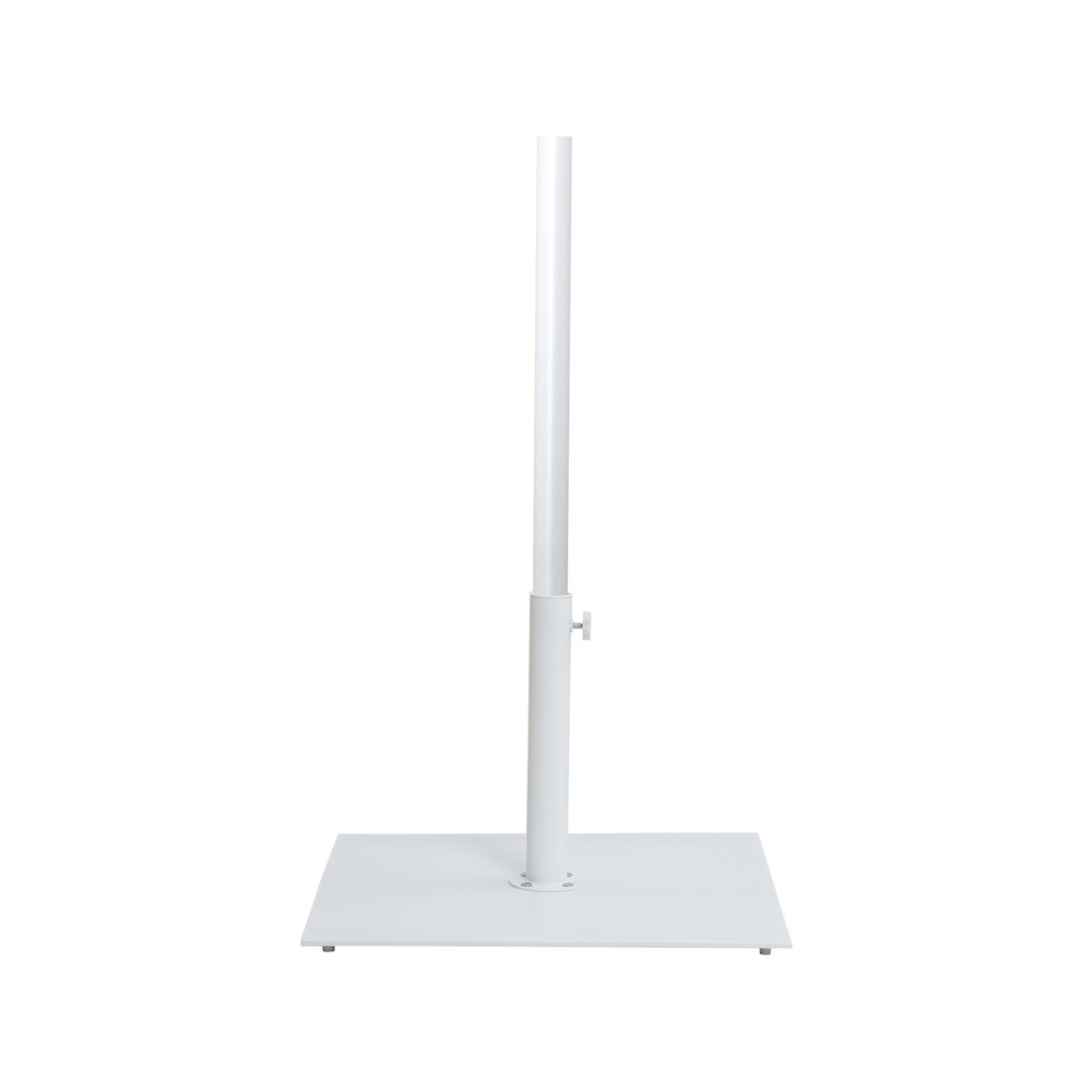 Amalfi White With Black Piping / Matte White Metal Patio Umbrella with Base Sets