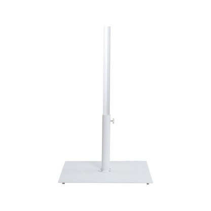 Amalfi White With Black Piping / Matte White Metal Patio Umbrella with Base Sets