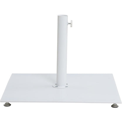 Amalfi White With Black Piping / Matte White Metal Patio Umbrella with Base Sets