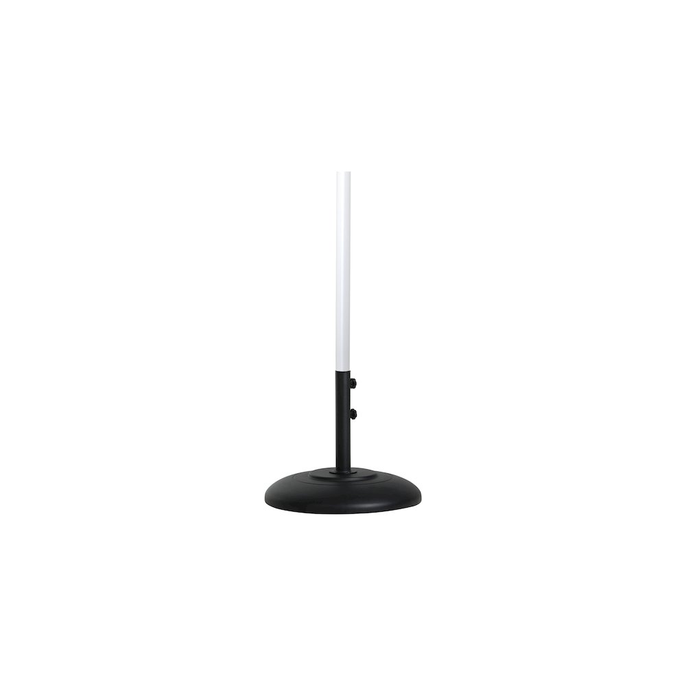 Amalfi White With Black Piping / Matte Black Metal Patio Umbrella with Base Sets