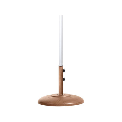 Amalfi White With Black Piping / Teak Metal Patio Umbrella with Base Sets