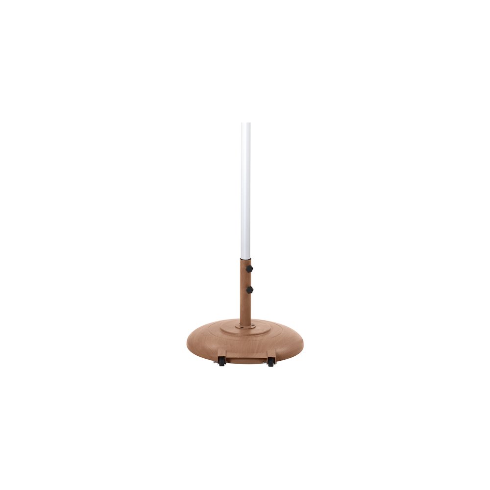 Amalfi White With Black Piping / Teak Metal Patio Umbrella with Base Sets