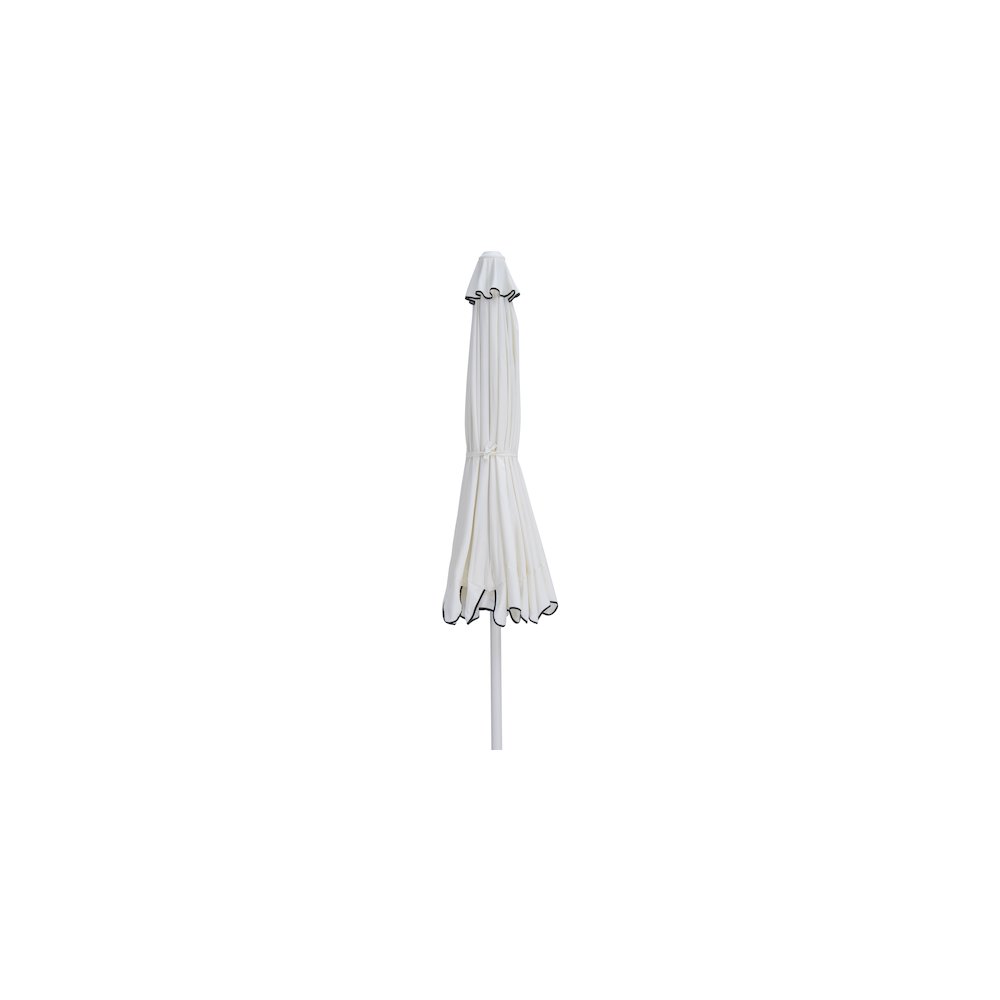 Amalfi White With Black Piping Fabric Patio Umbrellas