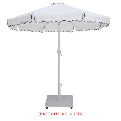 Amalfi White With Black Piping Fabric Patio Umbrellas