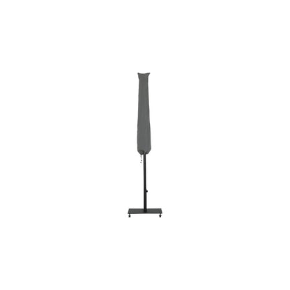 Amalfi Beige With Cream Piping / Matte Black Metal Patio Umbrella with Base Sets