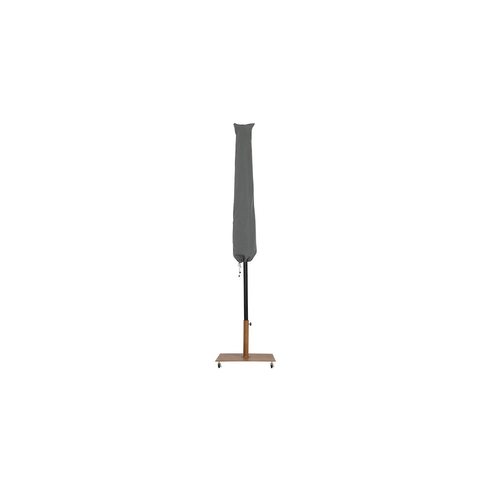 Amalfi Beige With Cream Piping / Teak Metal Patio Umbrella with Base Sets