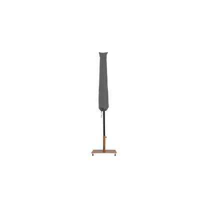 Amalfi Beige With Cream Piping / Teak Metal Patio Umbrella with Base Sets