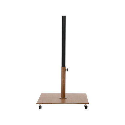 Amalfi Beige With Cream Piping / Teak Metal Patio Umbrella with Base Sets