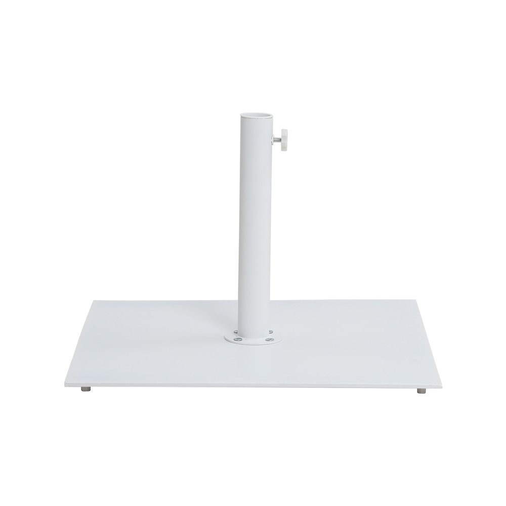 Amalfi Beige With Cream Piping / Matte White Metal Patio Umbrella with Base Sets
