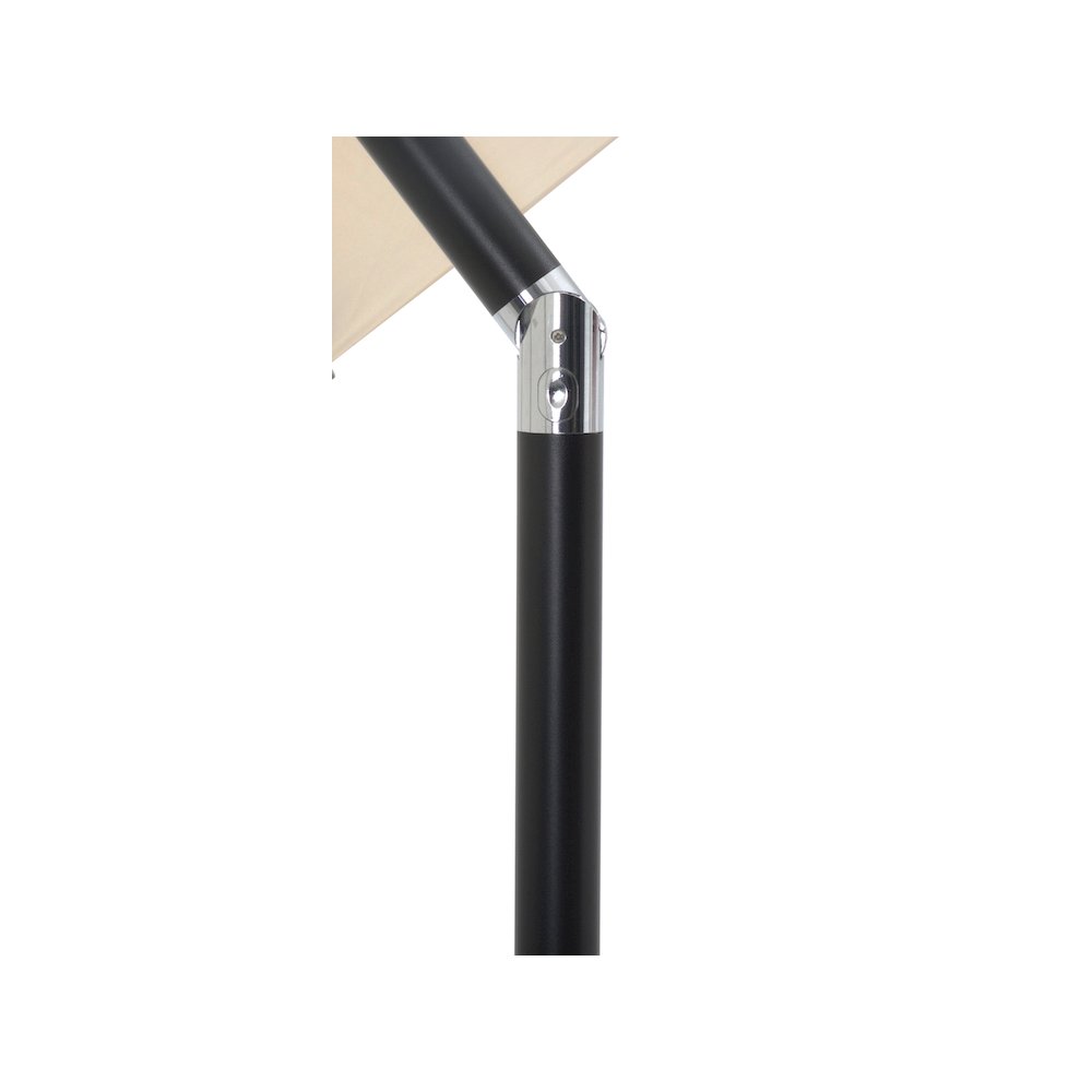 Amalfi Beige With Cream Piping / Matte Black Metal Patio Umbrella with Base Sets