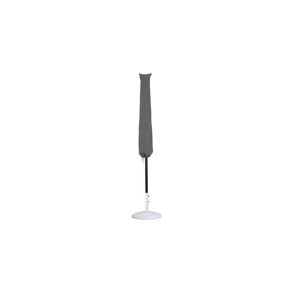 Amalfi Beige With Cream Piping / Matte White Metal Patio Umbrella with Base Sets
