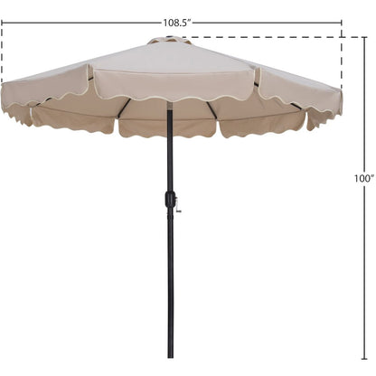Amalfi Beige With Cream Piping Fabric Patio Umbrellas
