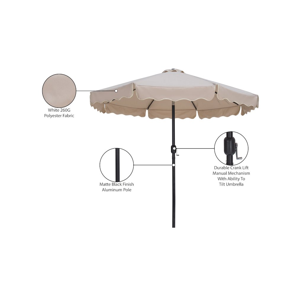 Amalfi Beige With Cream Piping Fabric Patio Umbrellas