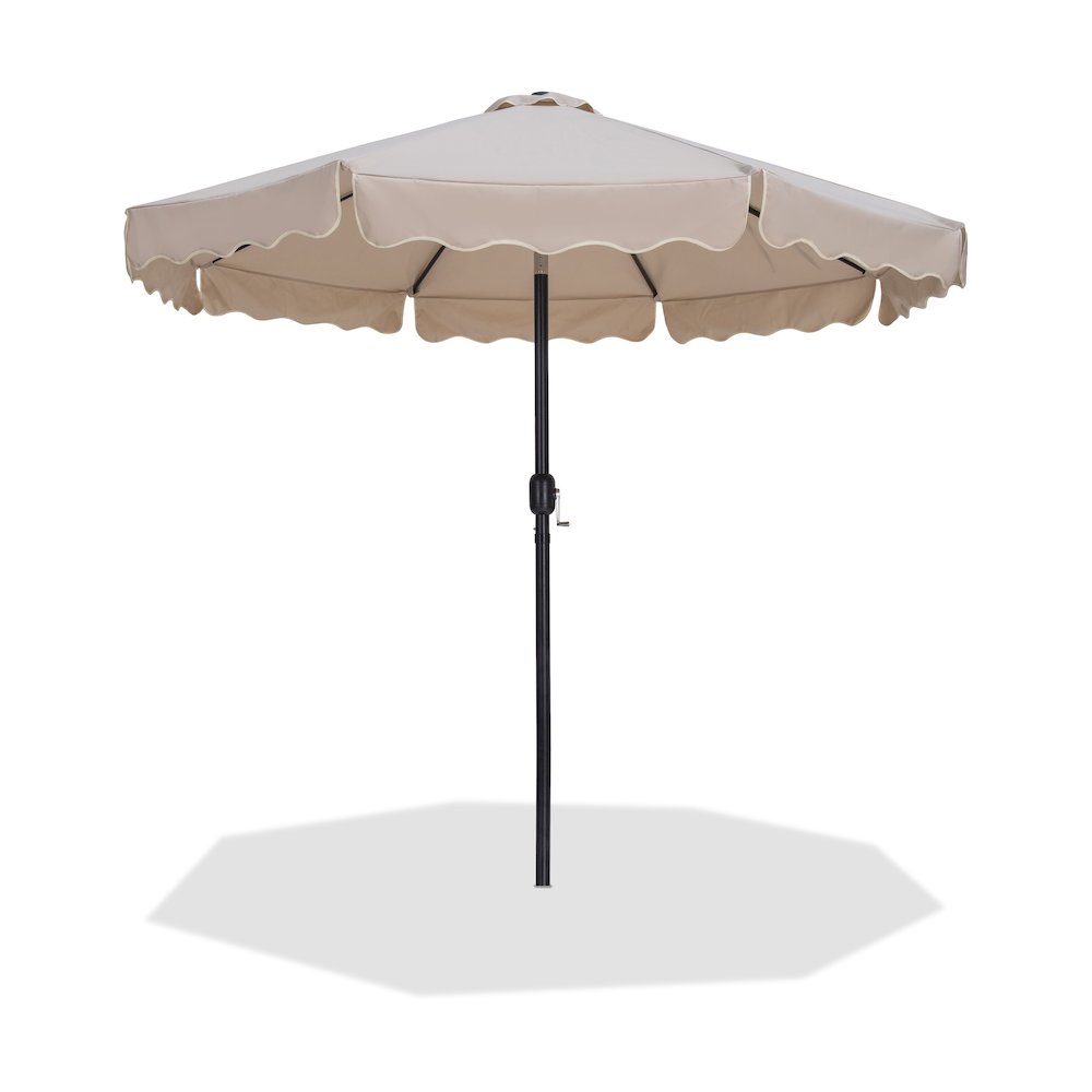 Amalfi Beige With Cream Piping Fabric Patio Umbrellas