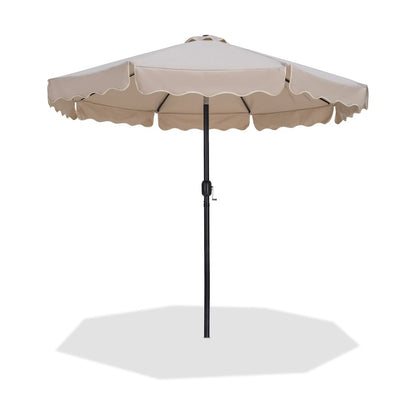 Amalfi Beige With Cream Piping Fabric Patio Umbrellas