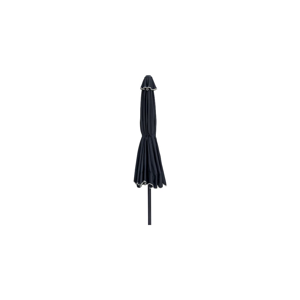 Amalfi Black With Cream Piping Fabric Patio Umbrellas