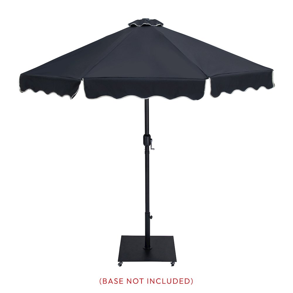 Amalfi Black With Cream Piping Fabric Patio Umbrellas