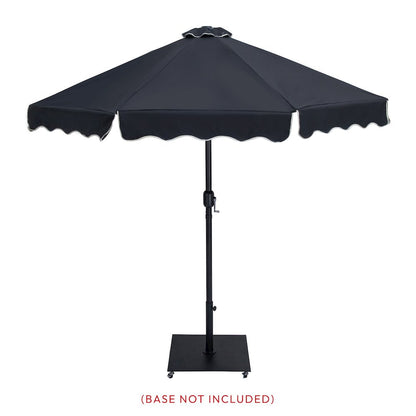 Amalfi Black With Cream Piping Fabric Patio Umbrellas